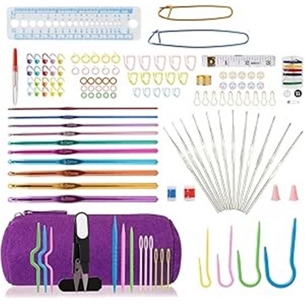3 Crochet Hook Sets/Knitting Kits with Pouch - 140PCS Each - Brand New