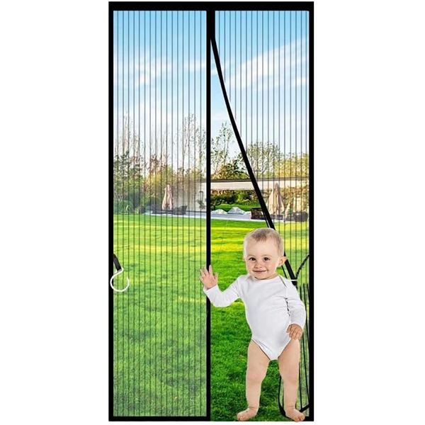 1 Black Magnetic Screen Door Kit - Fits 30" x 80" Door Size - Brand New