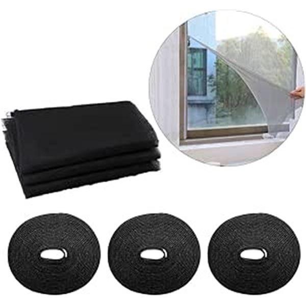 3-Pack of DIY Window Screens/Mesh Mosquito Flyscreens for Windows - 59"x78.7" Size - Brand New