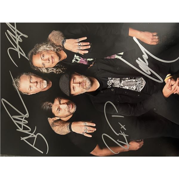 Metallica band signed photo