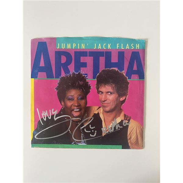Aretha Franklin signed Jumpin Jack Flash 45 record