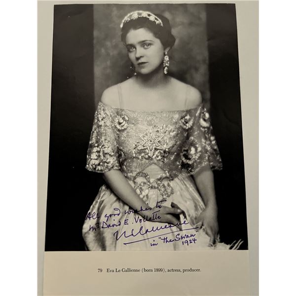 Eva Le Gallienne signed magazine page