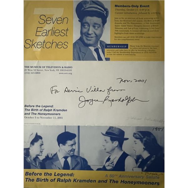 The Honeymooners Joyce Reynolds signed flyer