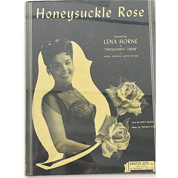 Lena Horne Honeysuckle Rose unsigned sheet music