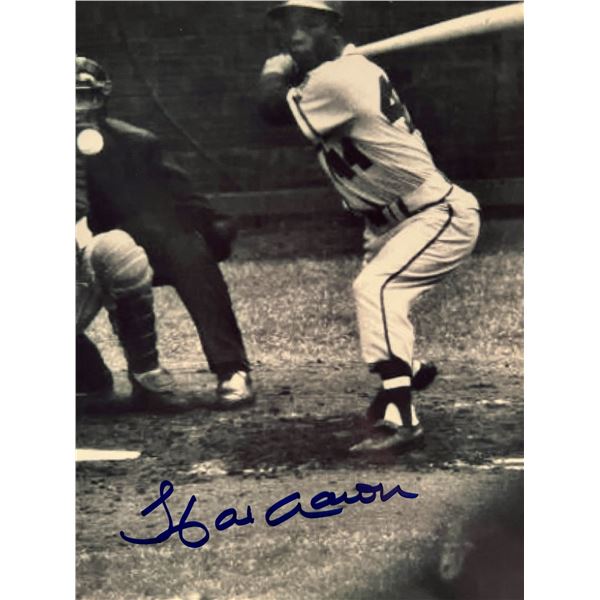 Hank Aaron signed photo