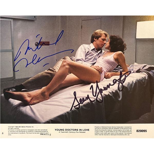 Young Doctors in Love Sean Young and Michael McKean signed mini lobby card