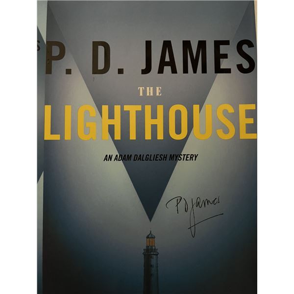 PD James The Lighthouse signed book sleeve