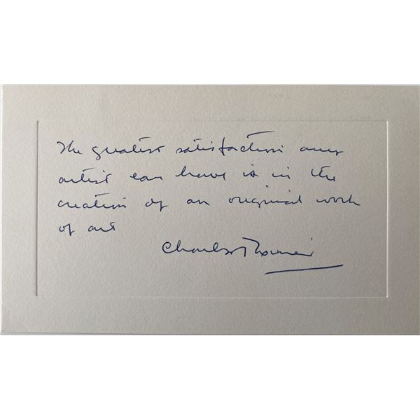 Painter Charles T. Coiner signed note