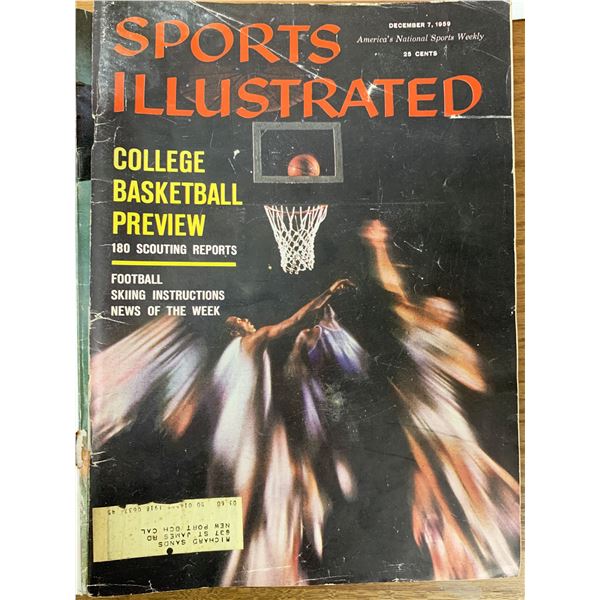 Sports Illustrated Magazine 1959 College Basketball Preview Issue