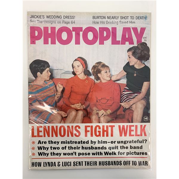 Photoplay Magazine June 1968 Original Issue - Lennon Sisters Cover
