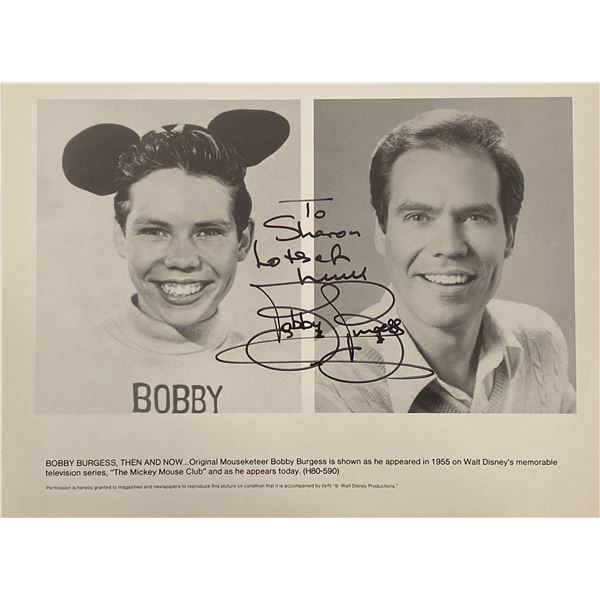 Mouseketeer Bobby Burgess signed photp