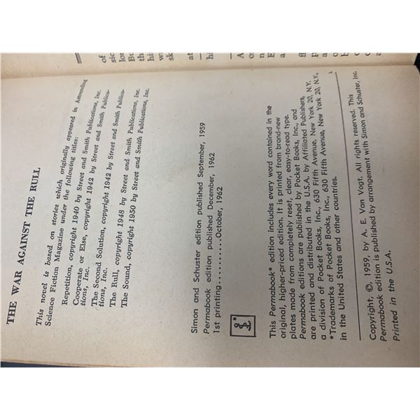 The War Against The Rull first edition book