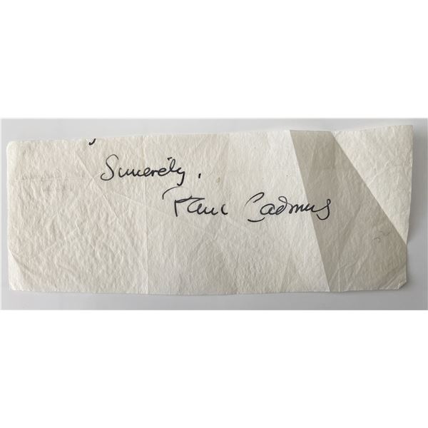 Artist Paul Cadmus original signature