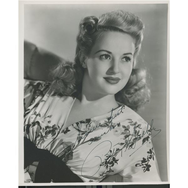 Betty Grable signed photo. GFA Authenticated
