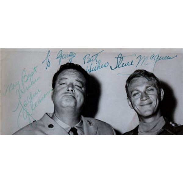 Steve McQueen & Jackie Gleason signed photo
