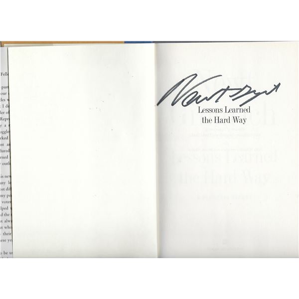 Lessons Learned the Hard Way: A Personal Report Newt Gingrich signed book