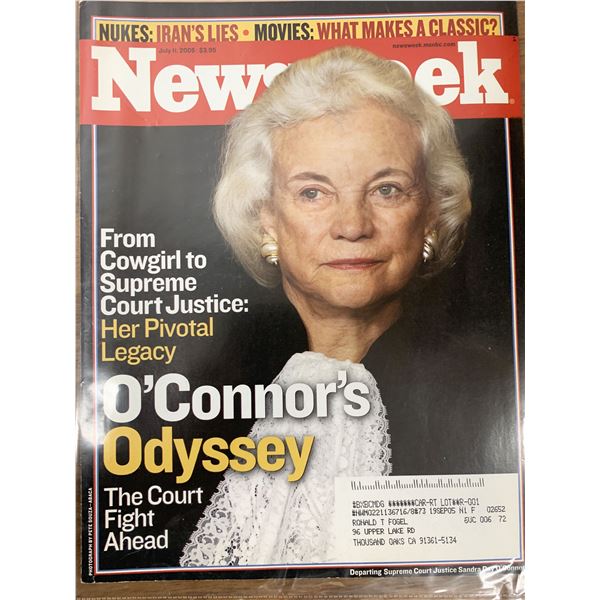 Newsweek Magazine 2005. Justice Sandra Day O'Connor Issue