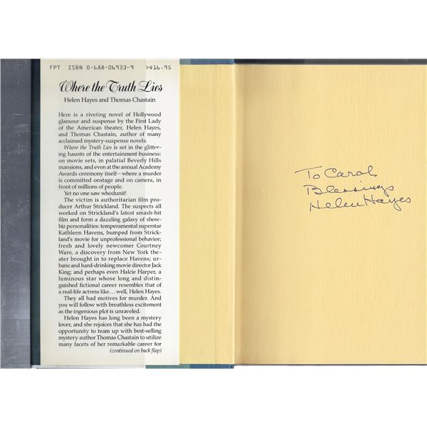 Where the Truth Lies Helen Hayes signed book
