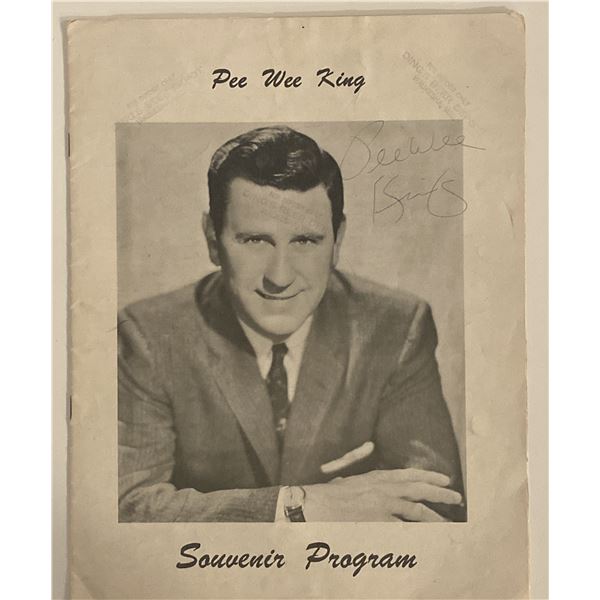Pee Wee King signed souvenir program