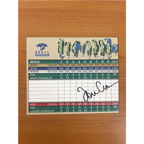 Tommy Aaron signed Doral Blue Monster score card