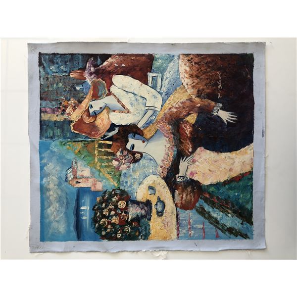 Ladies Taking Tea by the Sea Original original painting on canvas