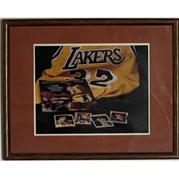 Magic Johnson custom framed photo
