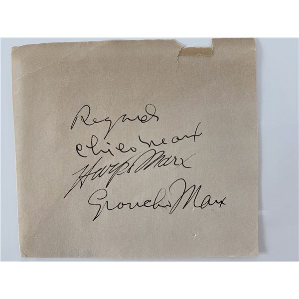 The Marx Brothers signature sheet. GFA Authenticated