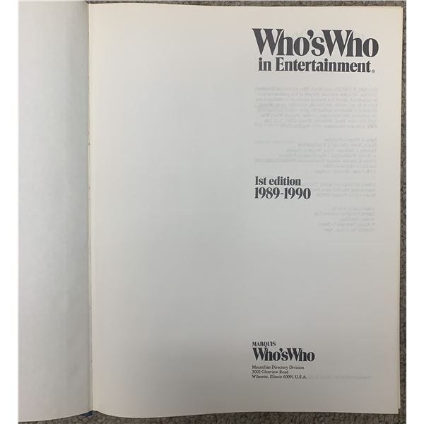 Who's Who in Entertainment first edition book