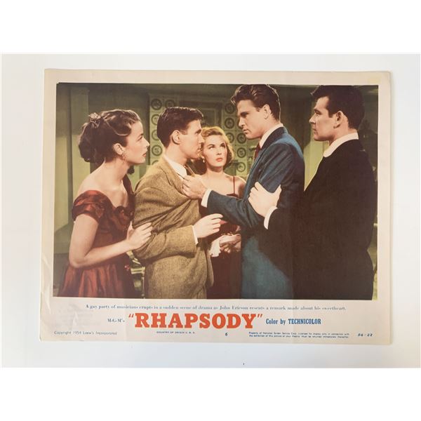 Rhapsody original 1954 vintage lobby card