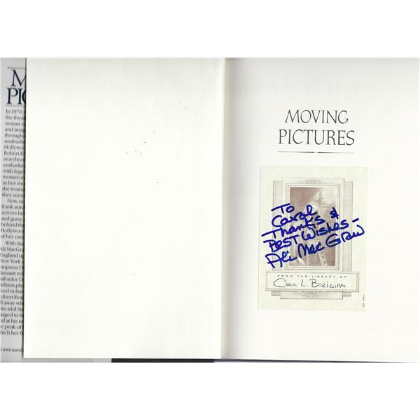 Moving Pictures signed Ali MacGraw autobiography