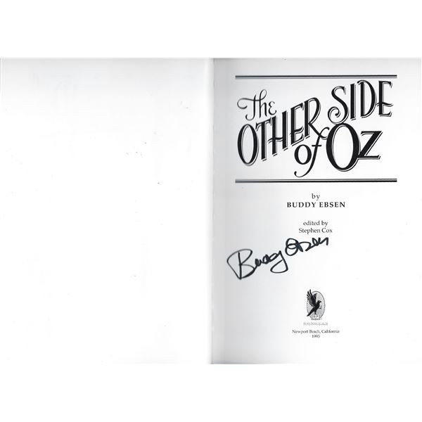 The Other Side of Oz Buddy Ebsen signed book