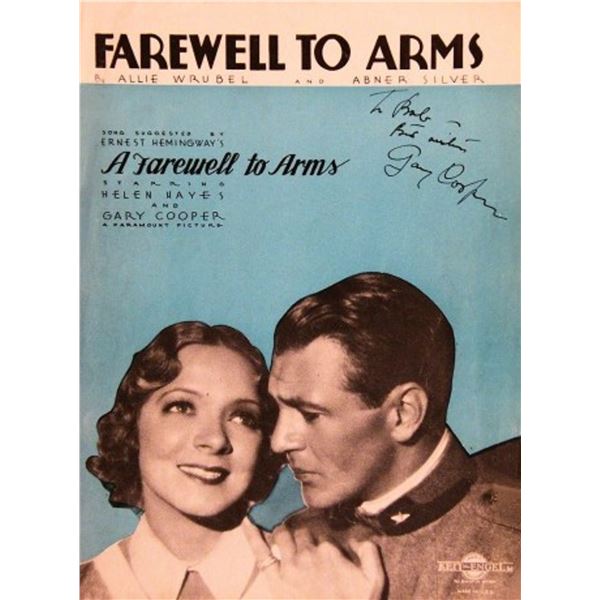 Gary Cooper signed sheet music