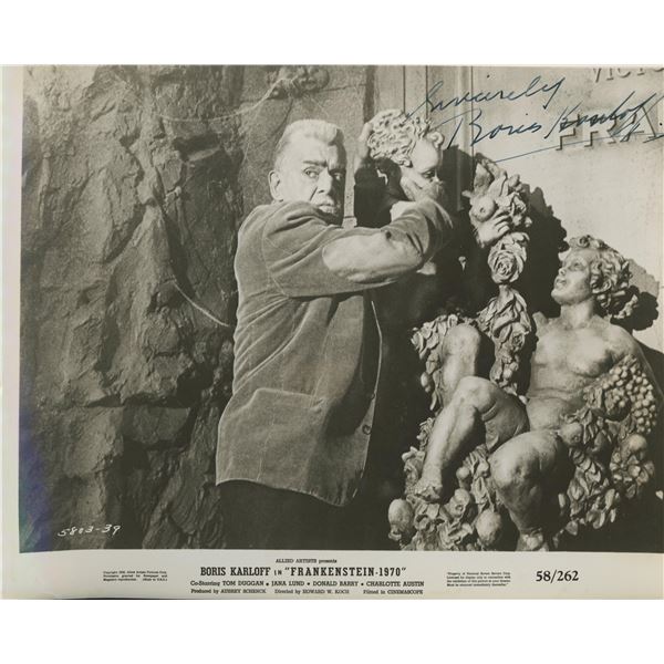 Boris Karloff signed photo. GFA Authenticated