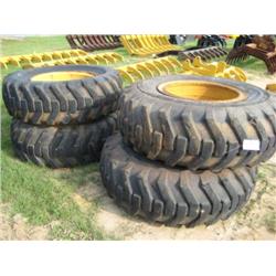 (1) LOT 4 17.5-25 TIRES MTD ON WHEELS FITS KA