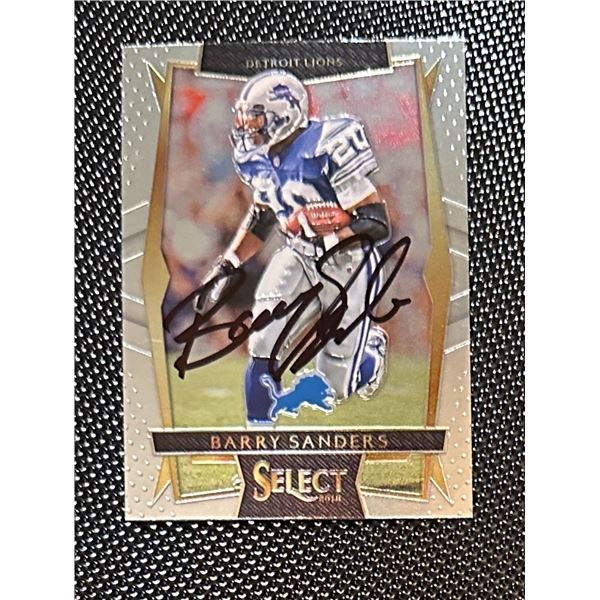 Barry Sanders Autographed Card