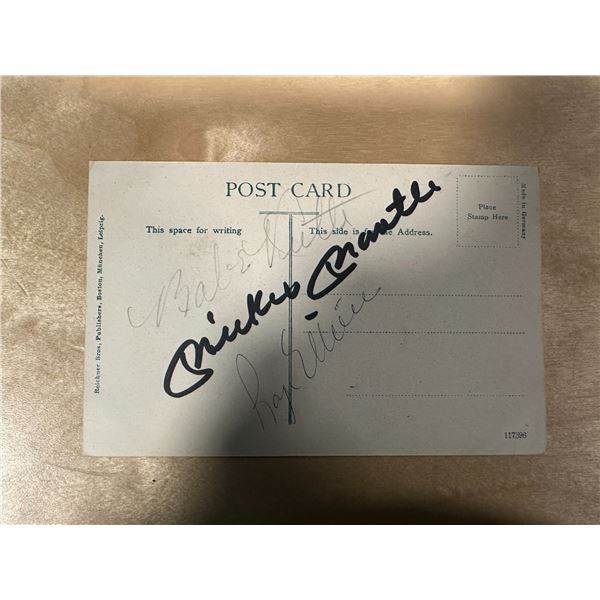 Babe Ruth Mantle Maris Autographed Postcard