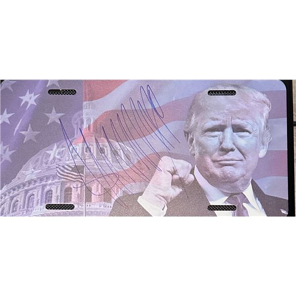Donald Trump Autographed Car PLATE