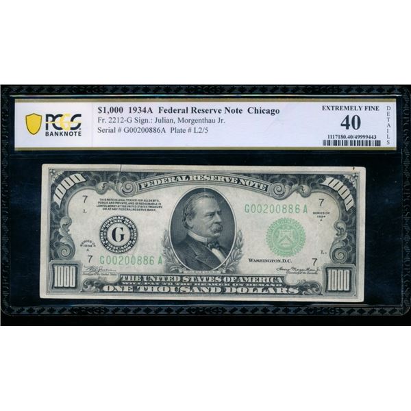 1934A Chicago FRN PCGS 40