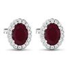 Image 3 : 14KT White Gold 1.7ctw Ruby and Diamond Earrings