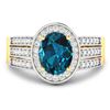 Image 3 : 14KT Yellow Gold 1.9ctw London Blue Topaz and Diamond Ring
