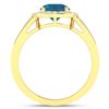 Image 4 : 14KT Yellow Gold 1.9ctw London Blue Topaz and Diamond Ring