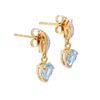 Image 2 : Plated 18KT Yellow Gold 1.65ctw Blue Topaz and Diamond Earrings