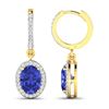 Image 4 : 14KT Yellow Gold 2.18ctw Tanzanite and Diamond Earrings