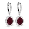 Image 3 : 14KT White Gold 3ctw Ruby and Diamond Earrings