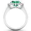 Image 4 : 14KT White Gold 3.14ctw Zambian Emerald and Diamond Ring
