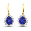 Image 2 : 14KT Yellow Gold 2.88ctw Tanzanite and Diamond Earrings