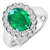 14KT White Gold 2.03ctw Zambian Emerald and Diamond Ring