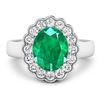 Image 3 : 14KT White Gold 2.03ctw Zambian Emerald and Diamond Ring