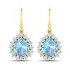 14KT Yellow Gold 2.5ctw Aquamarine and Diamond Earrings