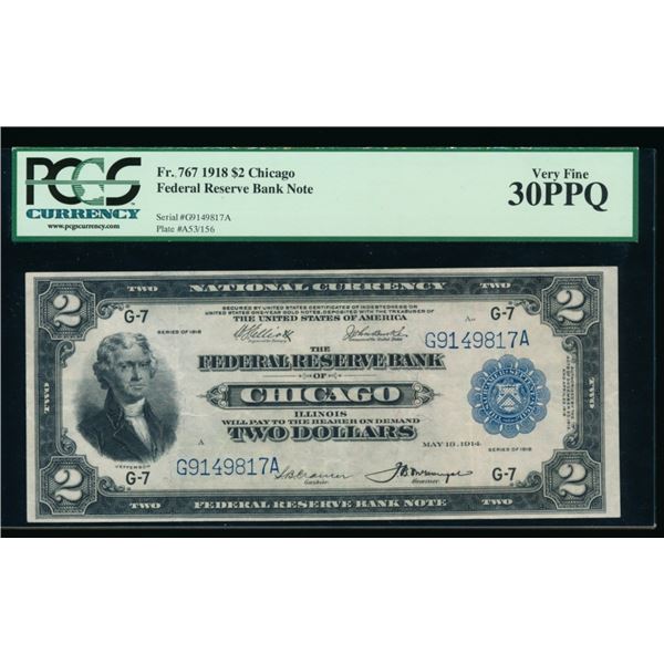 1918 $2 Chicago FRBN PCGS 30PPQ